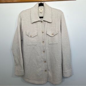 Kaisely Cream Fuzzy Shacket | XL